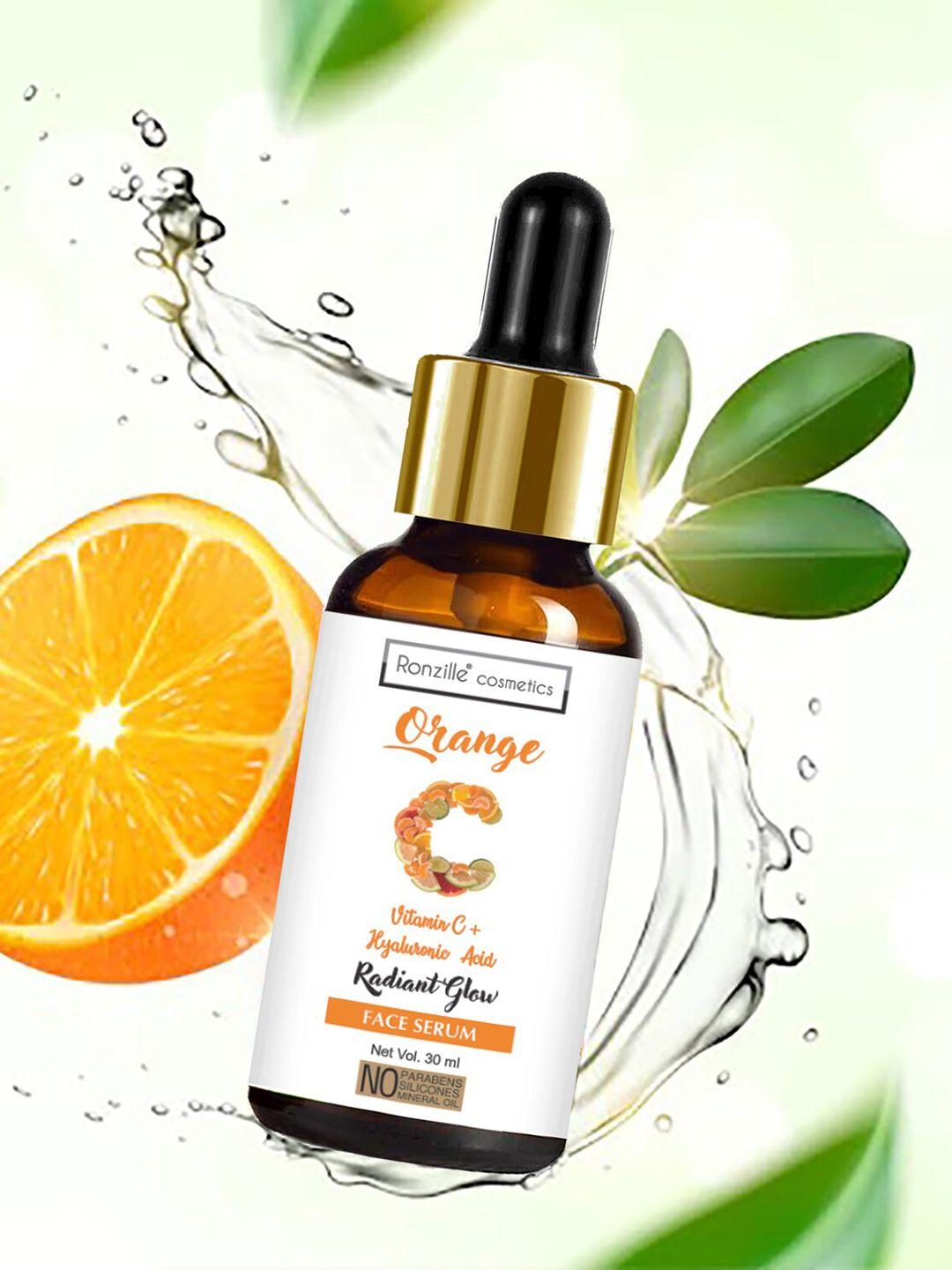 ronzille orange radiant glow face serum with vitamin c & hyaluronic acid - 30 ml