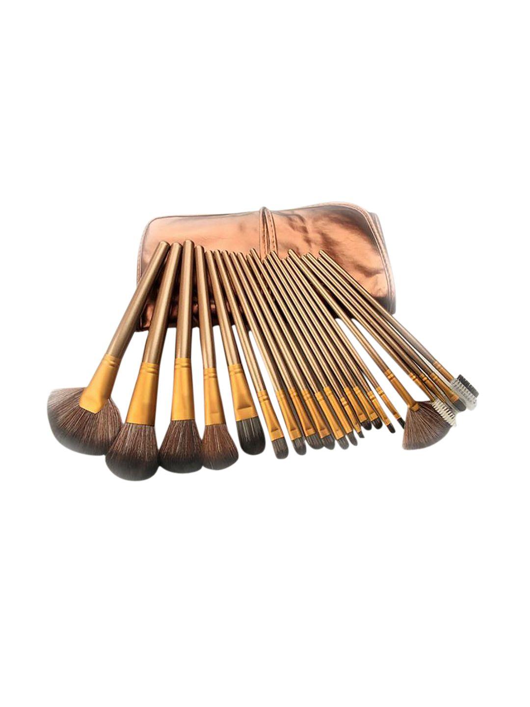 ronzille set of 24 gold-toned makeup brushes