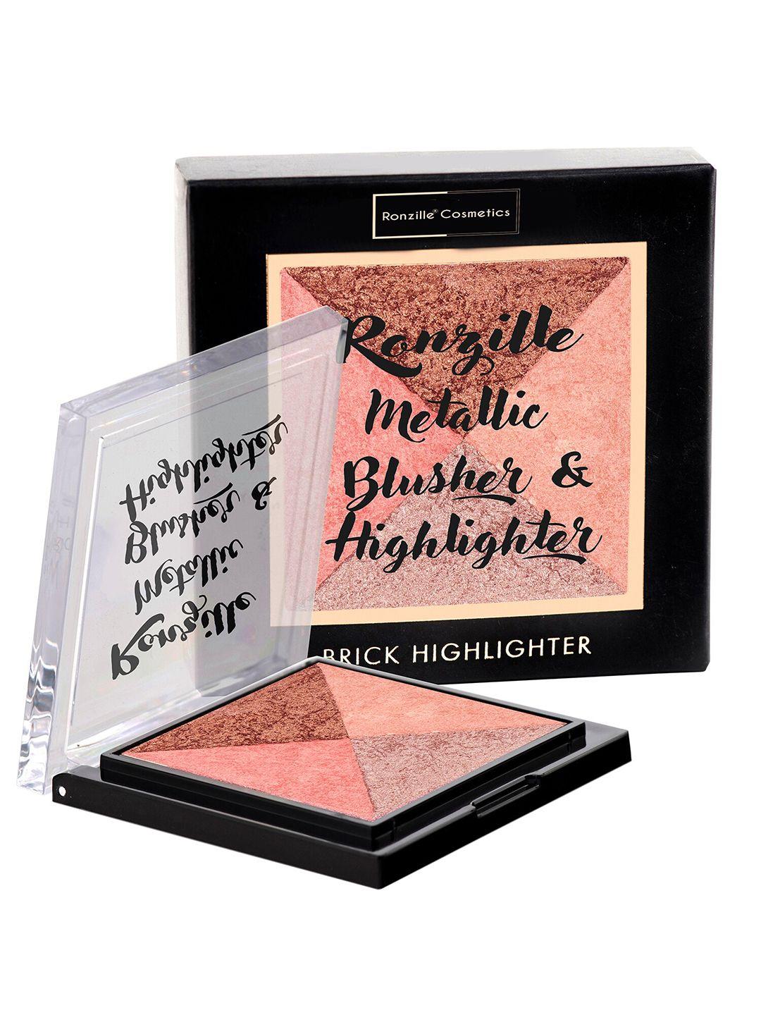 ronzille square baked blusher and brick highlighter - 05