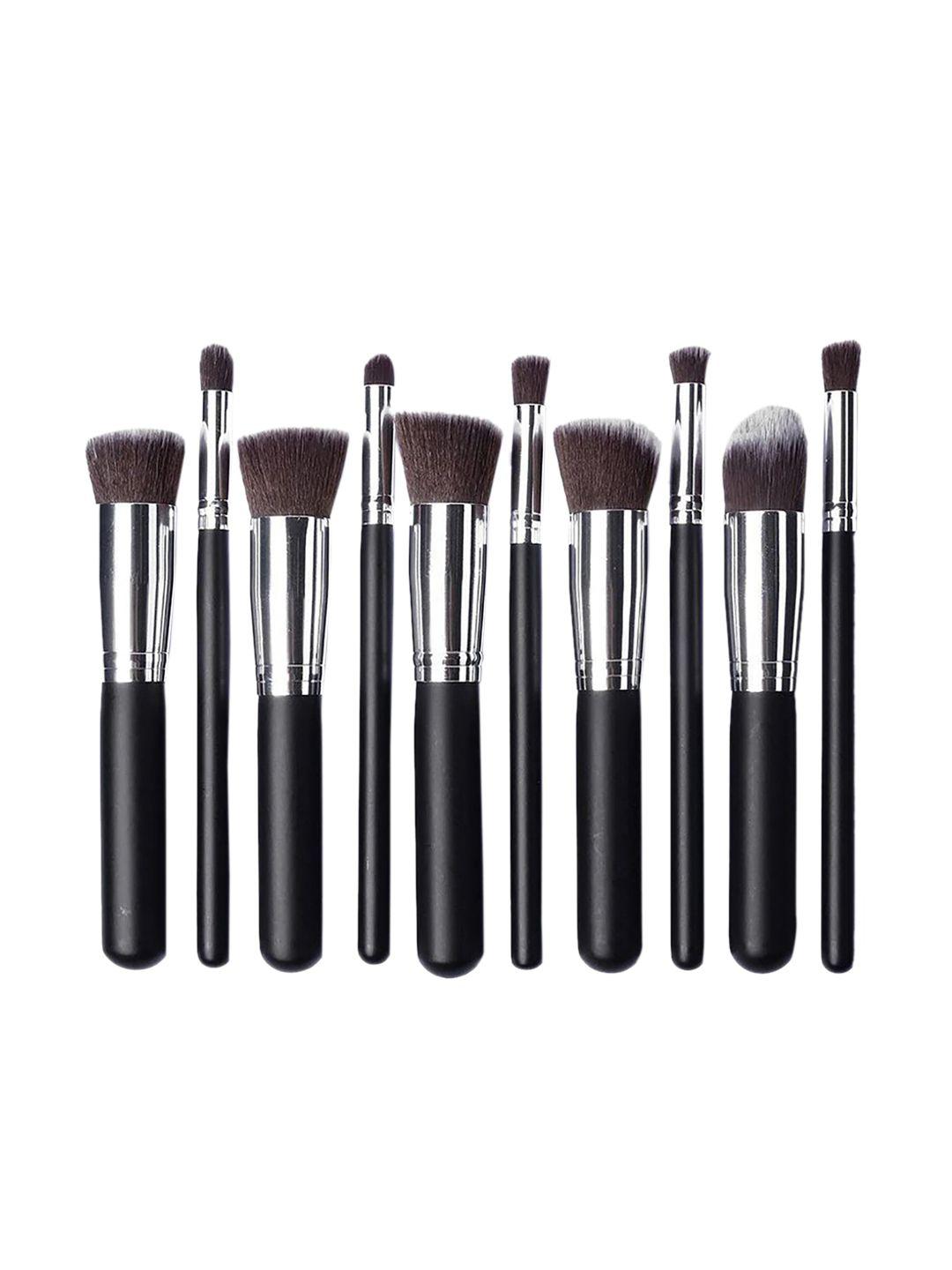 ronzille set of 10 makeup brushes - black