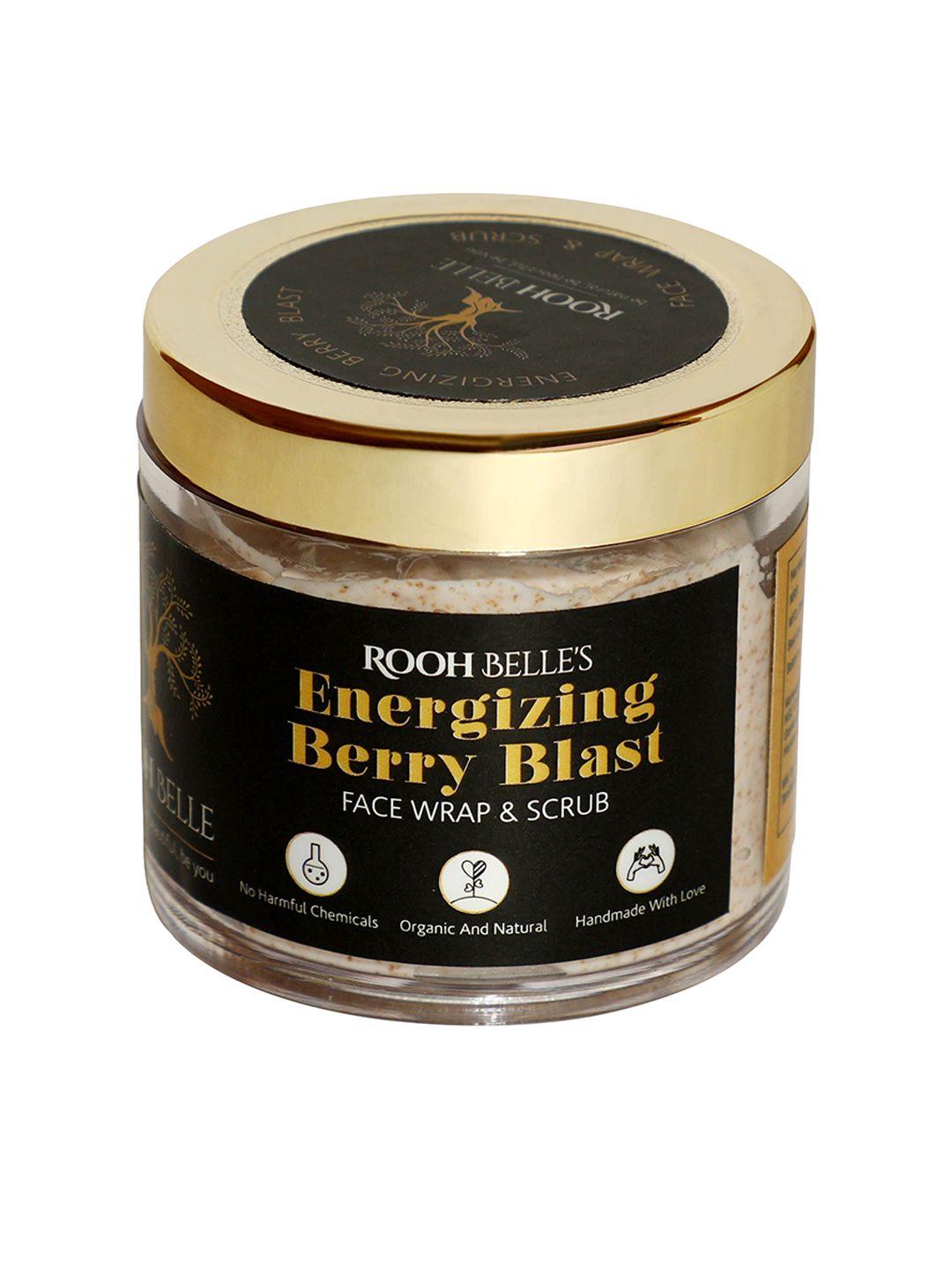 roohbelle organic & natural energizing berry blast face wrap & scrub - 100 g