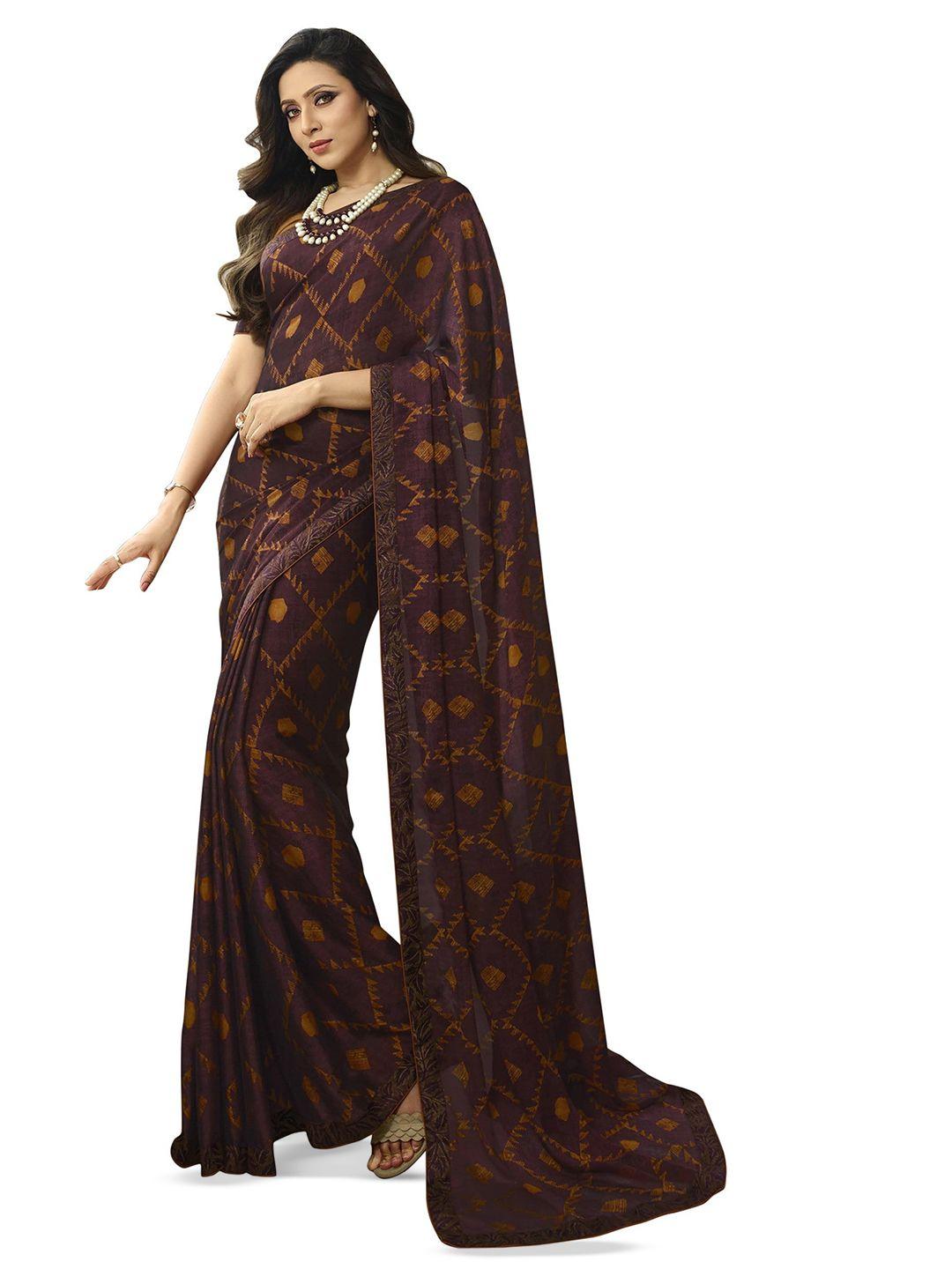 roop sundari sarees geometric printed pure georgette saree