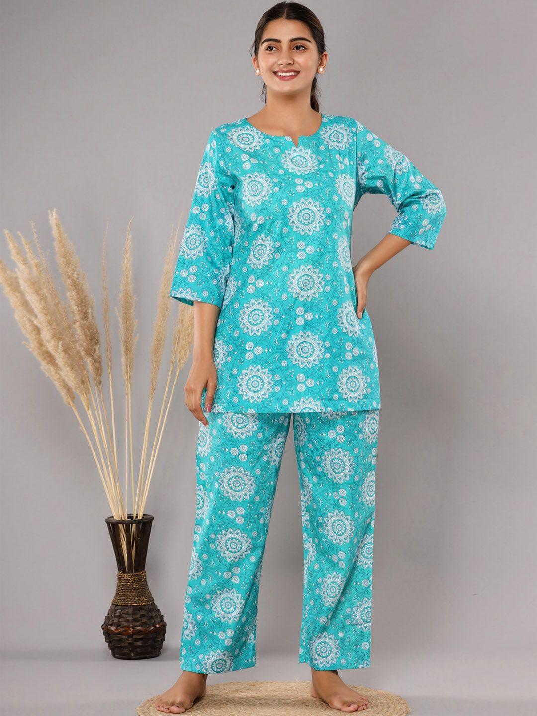 roopwati fashion floral printed cotton night suit