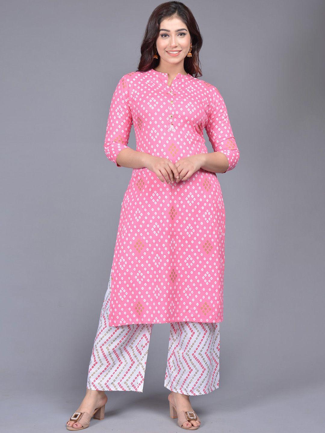roopwati fashion women bandhani printed kurta with palazzos