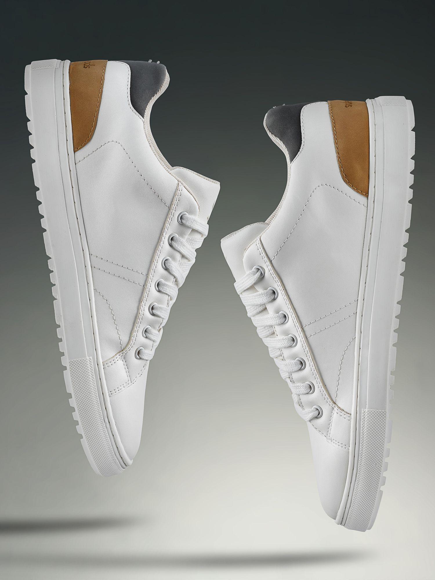 root-d white solid men casual shoes