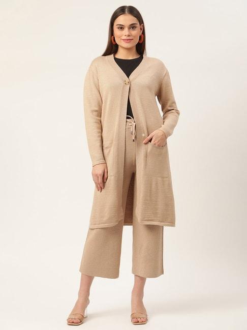 rooted beige long shrug