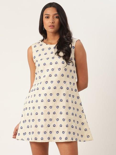 rooted white printed dress