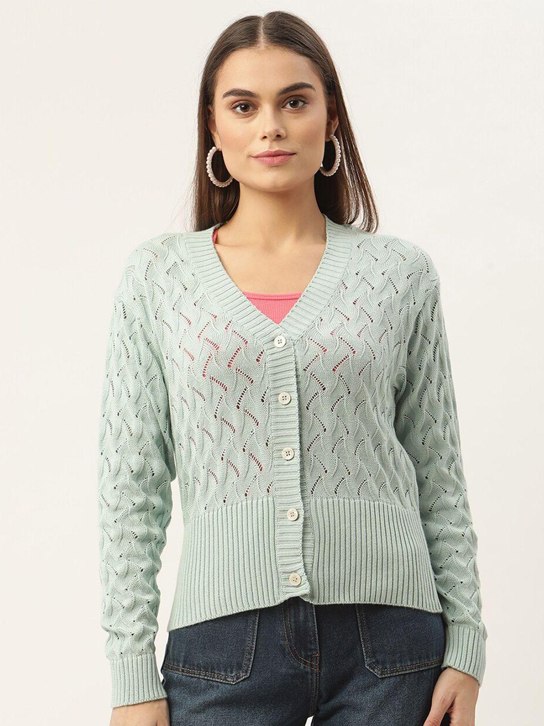 rooted women blue cardigan
