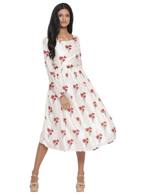 rooted white floral print dress