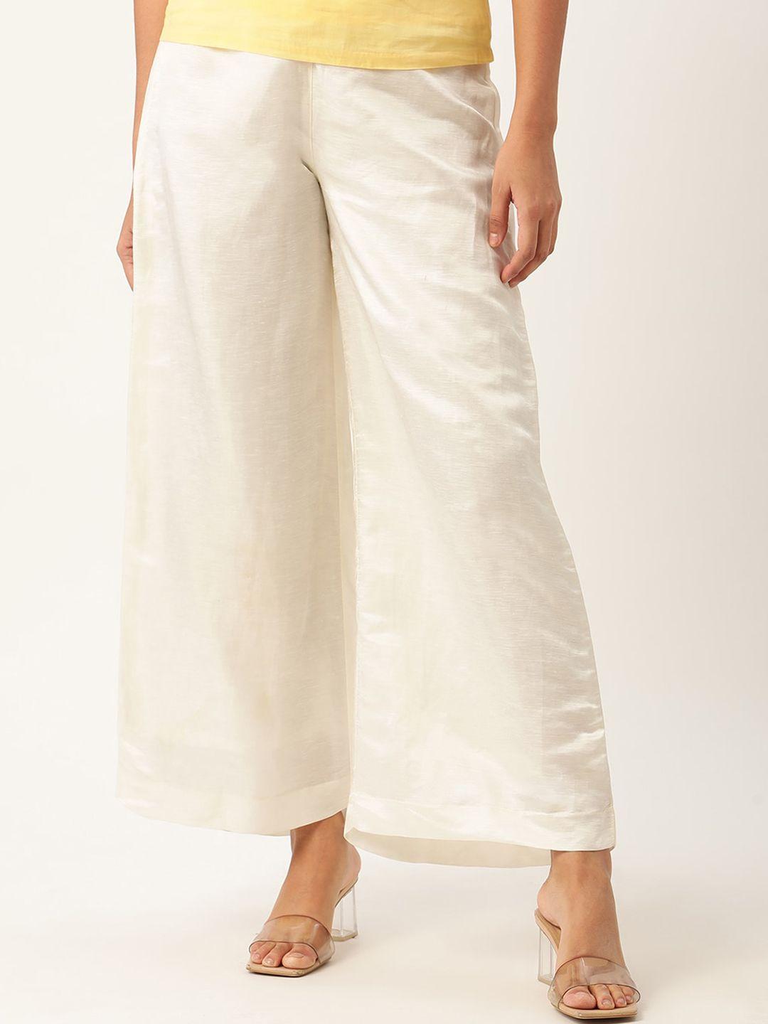rooted women off white parallel trousers
