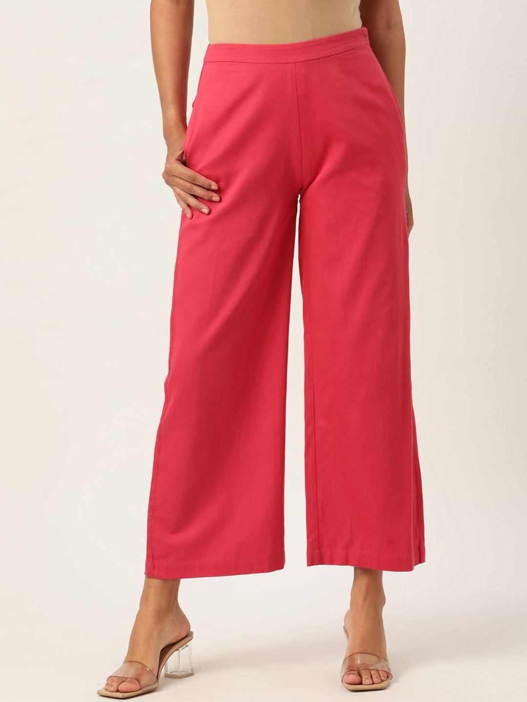 rooted women pink solid trousers