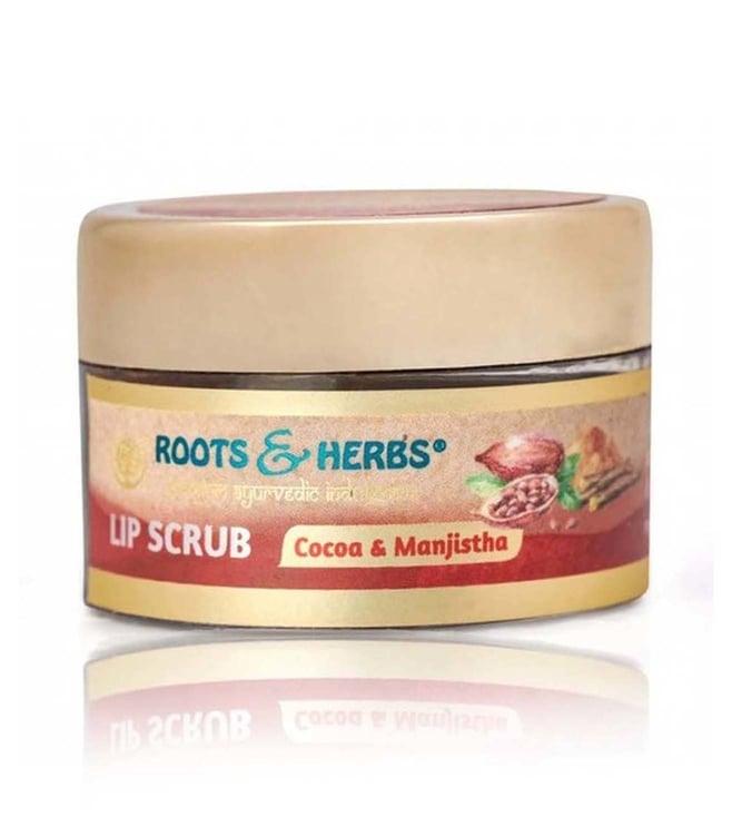 roots and herbs cocoa manjistha lip scrub - 340 gm