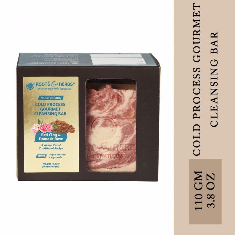 roots & herbs cleansing red clay & damask rose cleansing bar