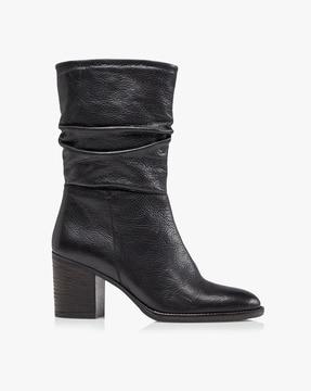 rosa textured slouch mid-calf boots