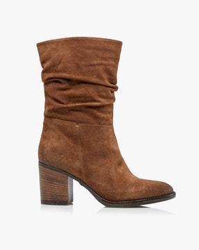 rosa textured slouch mid-calf boots