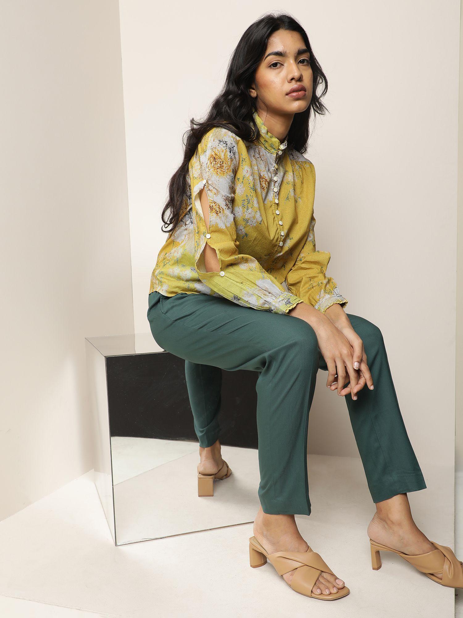 rosalia solid green trouser