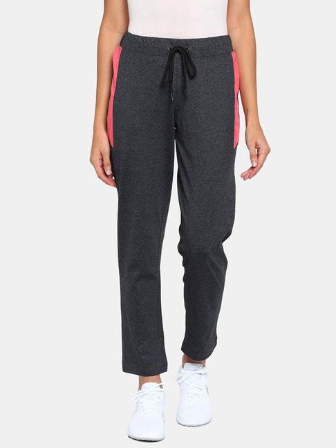 rosaline by zivame grey mid rise trackpants