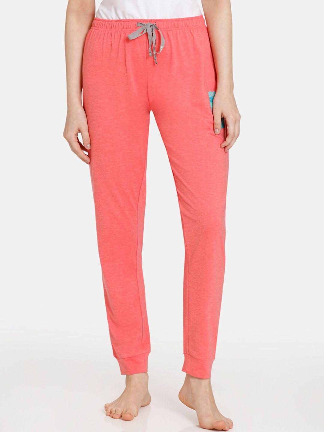 rosaline by zivame knitted mid-rise joggers