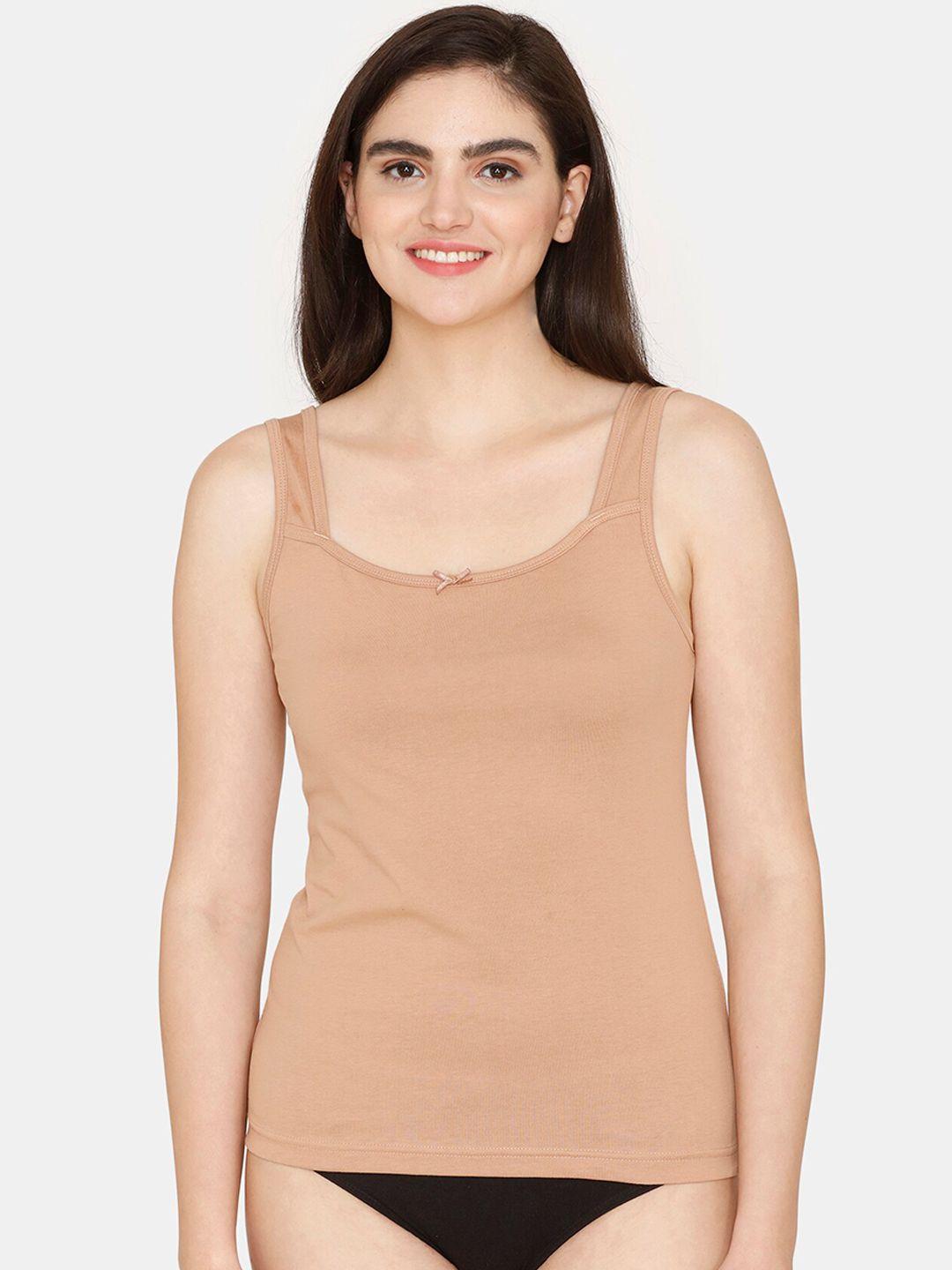rosaline by zivame non-padded pure cotton camisoles- ro6357fash0nude