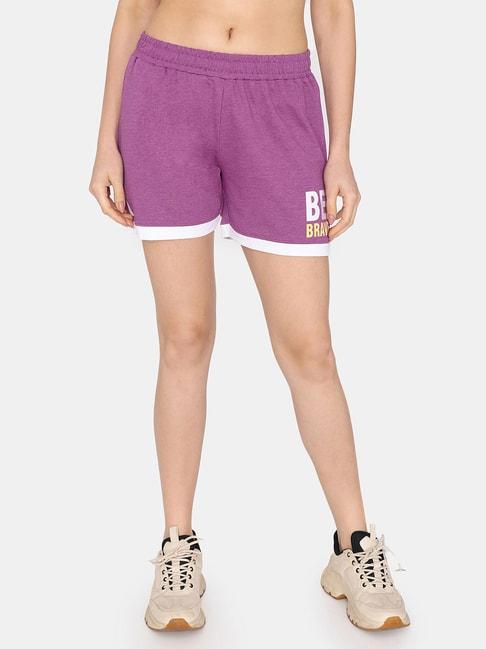 rosaline by zivame purple sports shorts
