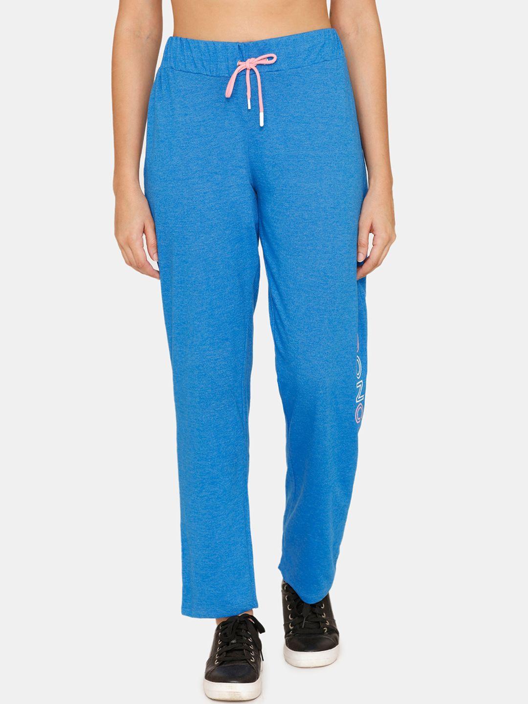 rosaline by zivame women blue solid track pants