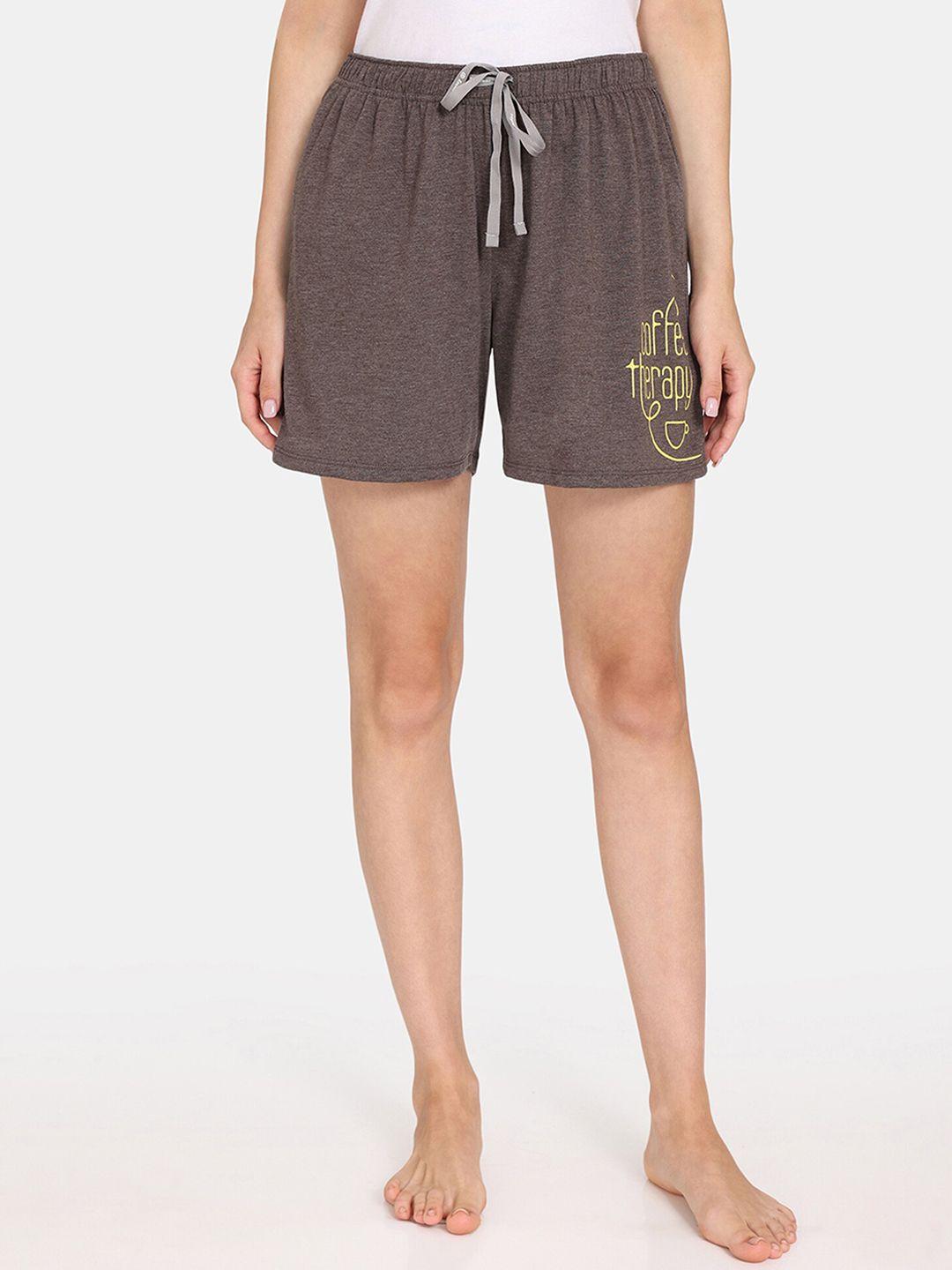 rosaline by zivame women graphic printed mid-rise shorts