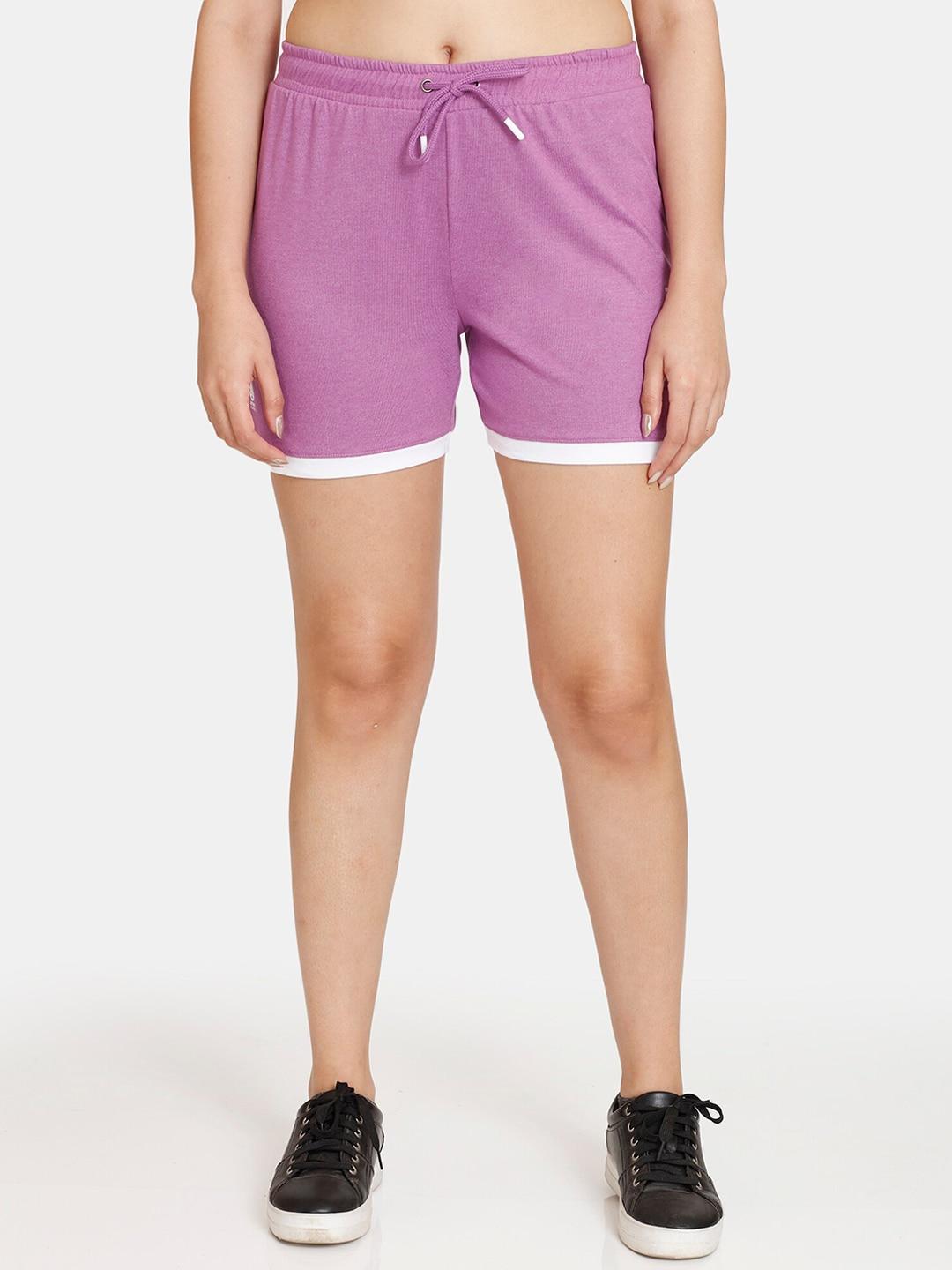 rosaline by zivame women purple shorts