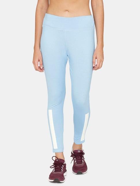 rosaline by zivame airy blue regular fit tights