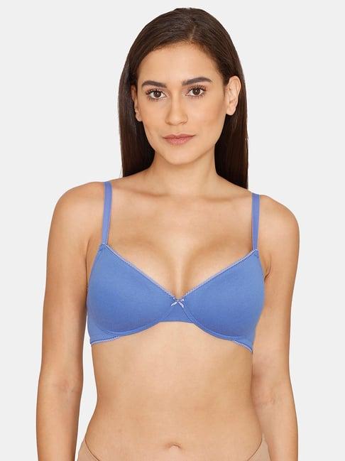 rosaline by zivame amparo blue non wired padded t shirt bra