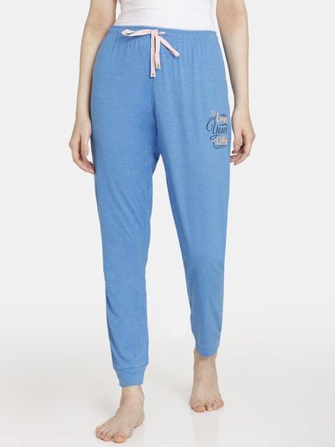 rosaline by zivame blue plain pyjamas