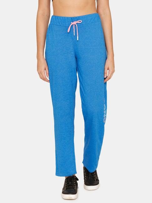 rosaline by zivame blue printed track pants