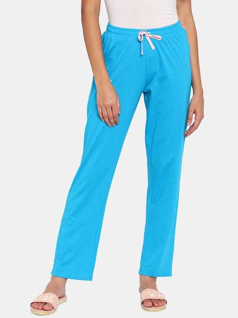 rosaline by zivame blue relaxed fit pyjamas
