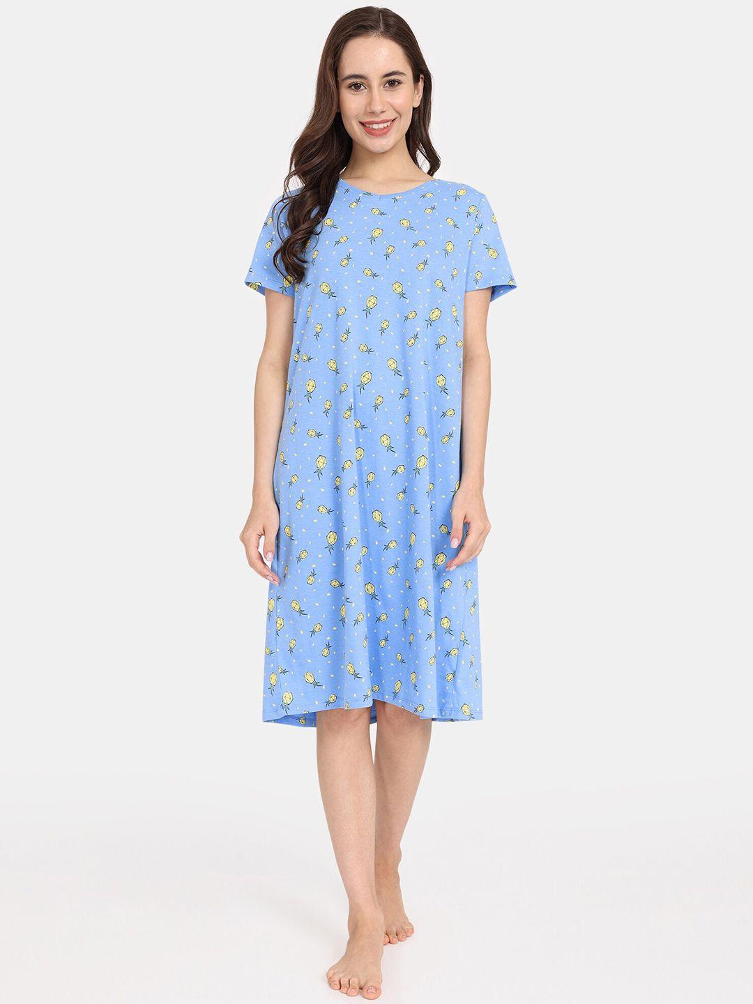 rosaline by zivame conversational printed nightdress