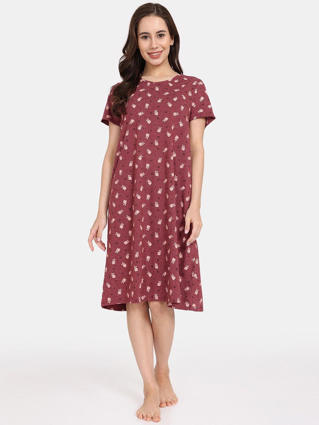 rosaline by zivame conversational printed nightdress