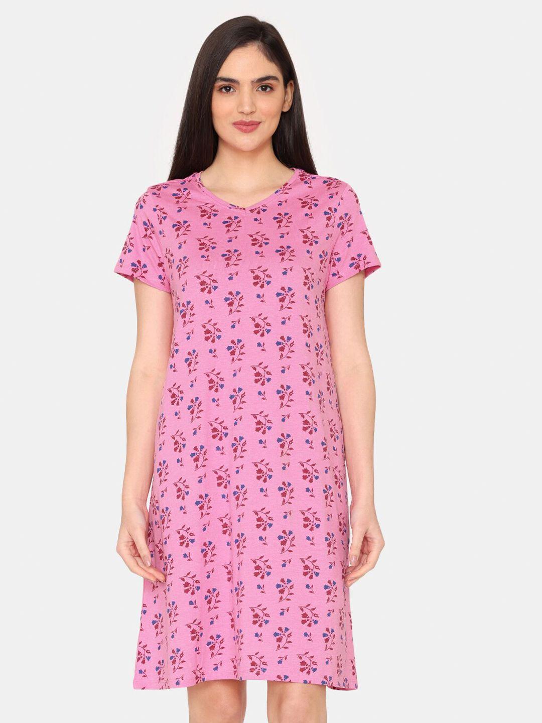 rosaline by zivame floral printed t-shirt nightdress