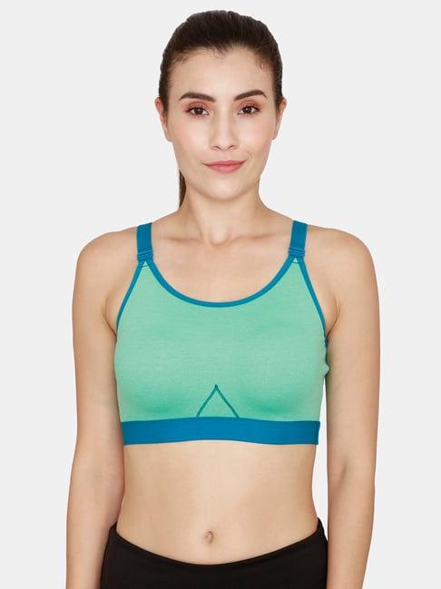 rosaline by zivame green non-wired non-padded sports bra