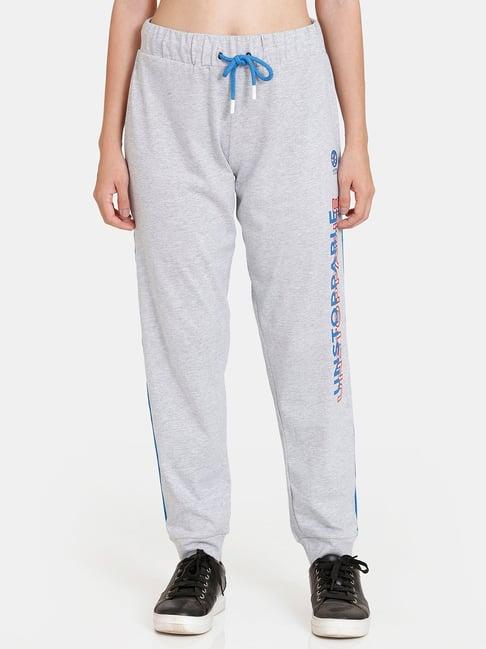 rosaline by zivame grey printed joggers