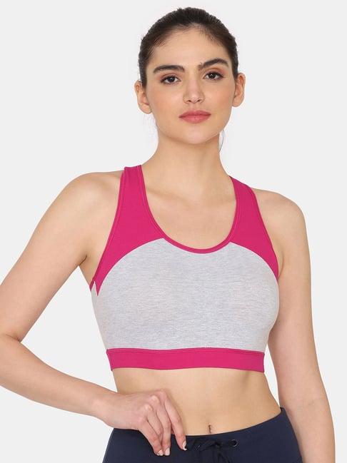 rosaline by zivame grey sports bra with removable padding