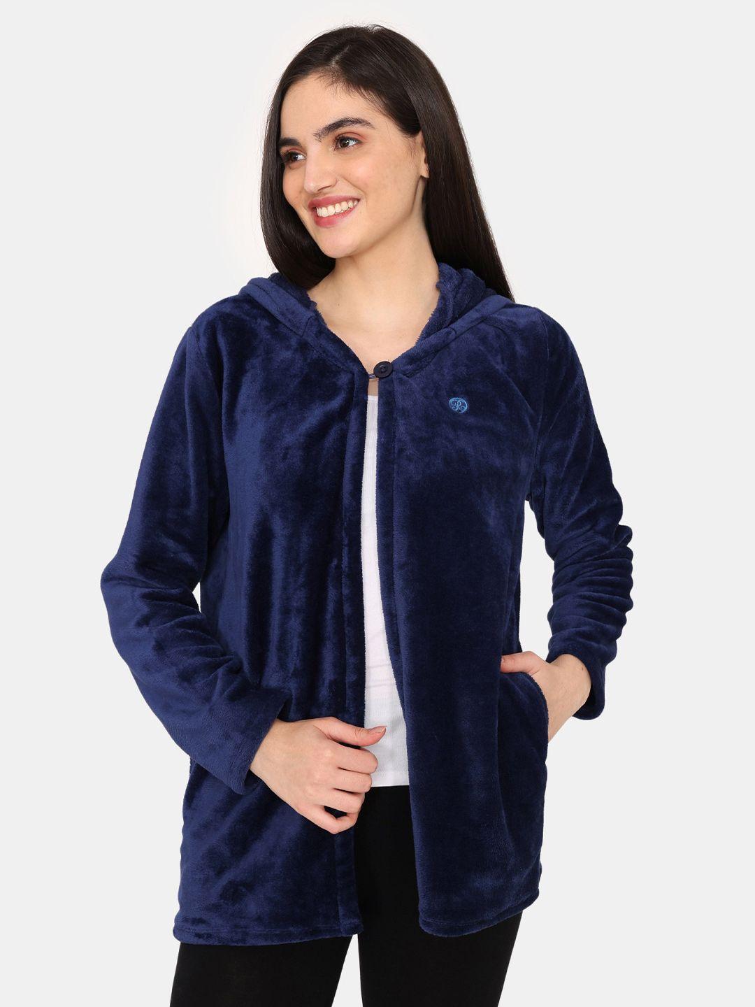 rosaline by zivame hooded open-front jacket