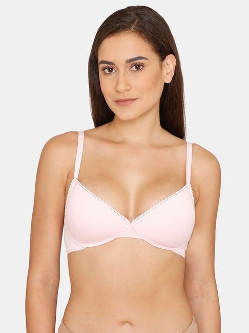 rosaline by zivame light pink non wired padded t shirt bra