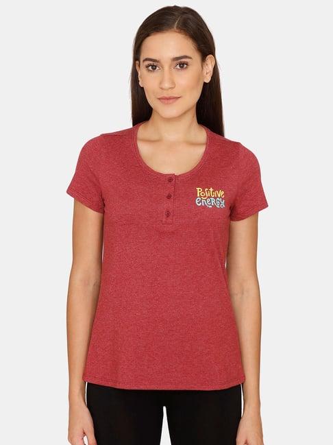 rosaline by zivame maroon t-shirt