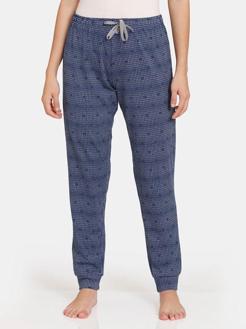 rosaline by zivame navy printed joggers