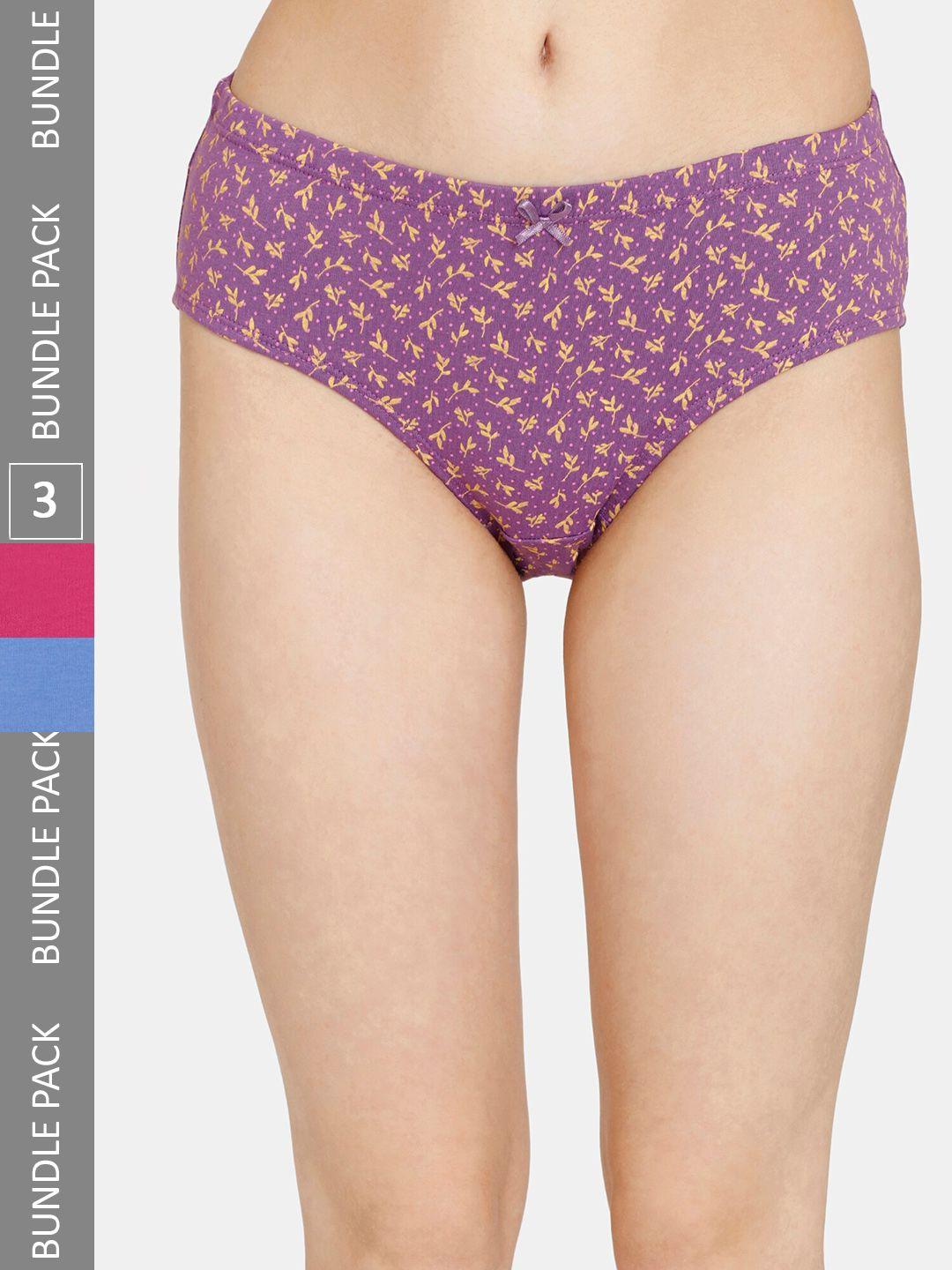 rosaline by zivame pack of 3 cotton hipster briefs ro2066fashhastp