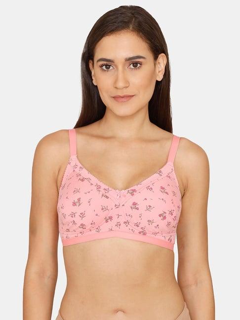 rosaline by zivame pink non wired non padded full coverage bra