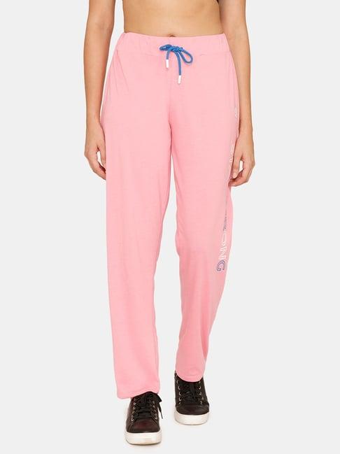 rosaline by zivame pink printed track pants