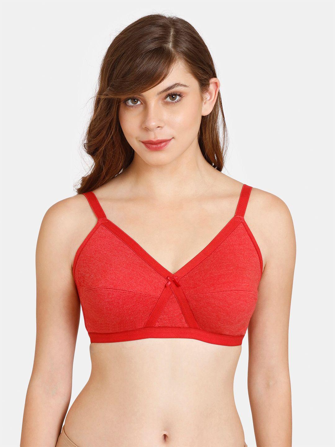 rosaline by zivame red non-wired non padded everyday bra