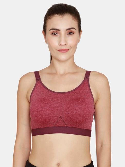 rosaline by zivame red non-wired non-padded sports bra