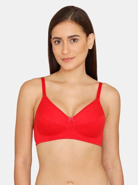 rosaline by zivame red non wired non padded t-shirt bra