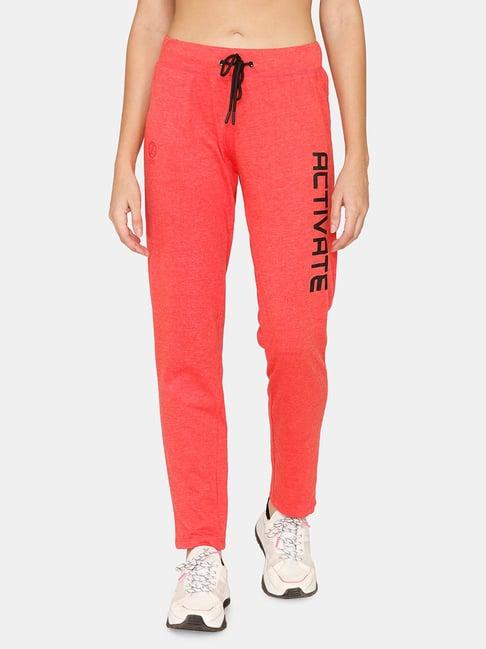 rosaline by zivame red relaxed fit trackpants