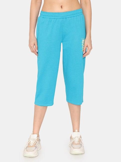 rosaline by zivame sky blue capris